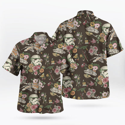 Floral Trooper Hawaiian Shirt Tropical Summer Style