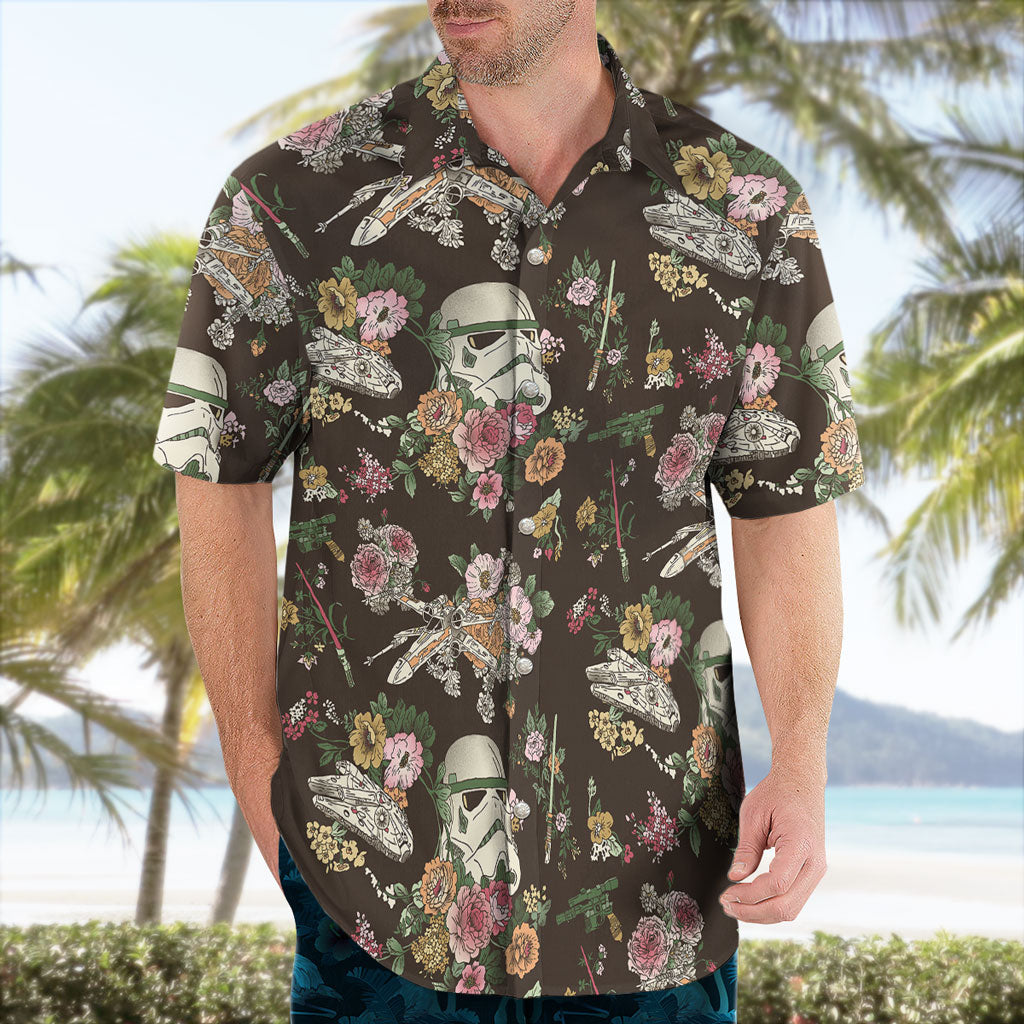 Floral Trooper Hawaiian Shirt Tropical Summer Style