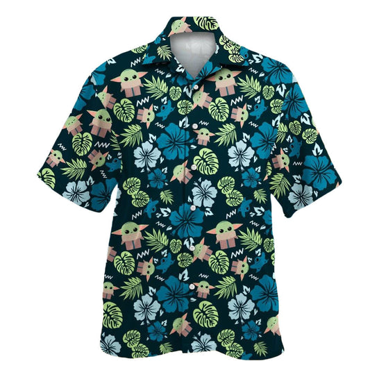 Grogu Tropical Leaves Star Wars Hawaiian Shirt