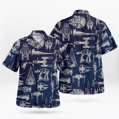 Blueprint Aloha Pattern Hawaiian Shirt