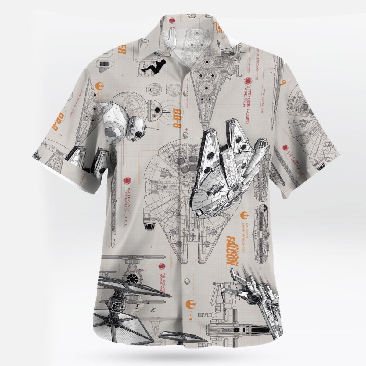 Star Wars Spaceship Blueprint Hawaiian Shirt