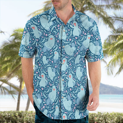 Blue Ocean Creature Pattern Hawaiian Shirt