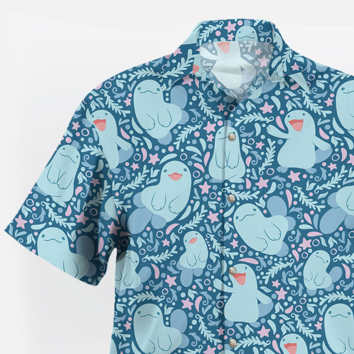 Blue Ocean Creature Pattern Hawaiian Shirt