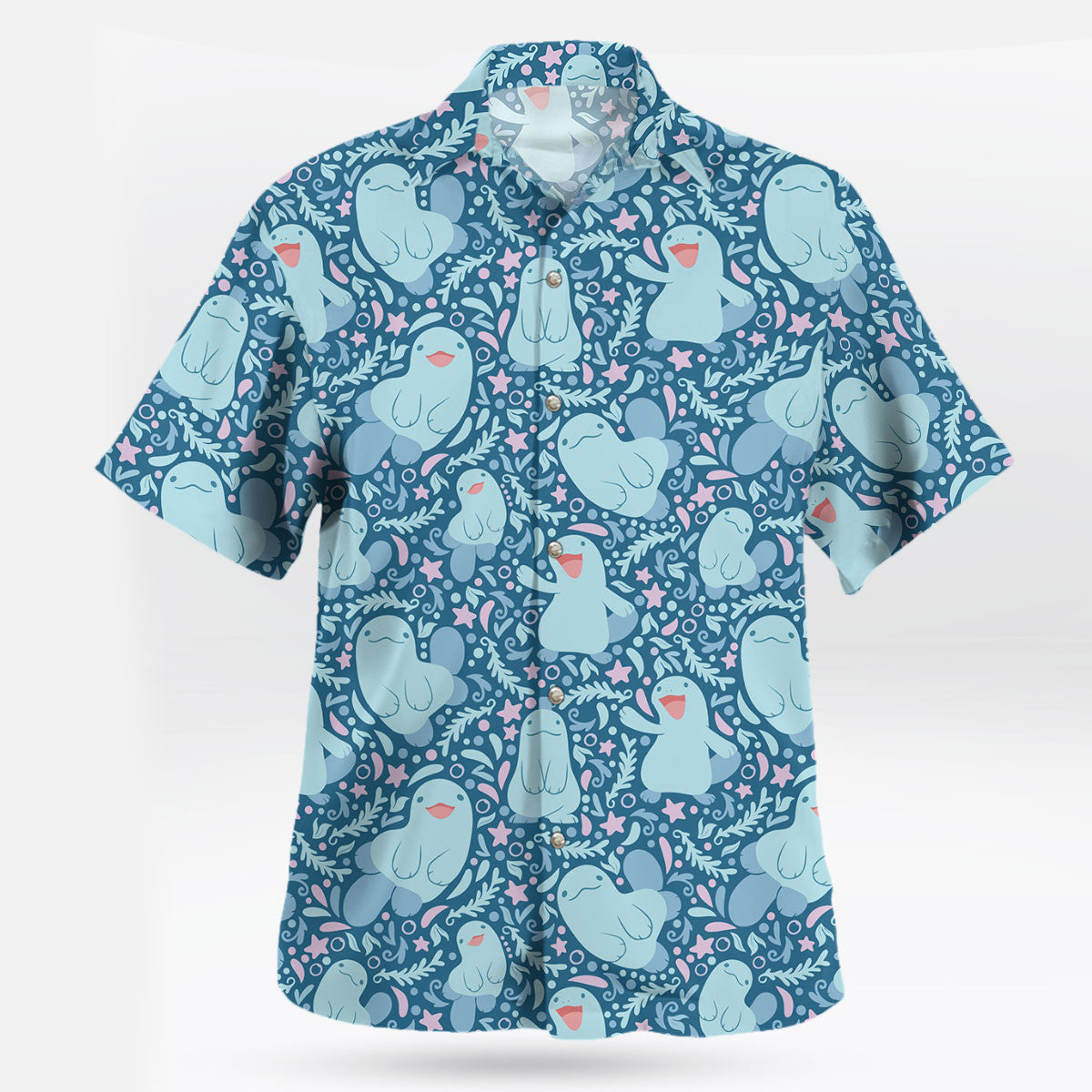 Blue Quagsire Ocean Pattern Pokémon Hawaiian Shirt