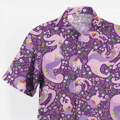 Purple Floral Tropical Hawaiian Shirt
