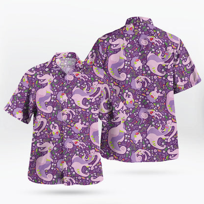 Purple Floral Tropical Hawaiian Shirt