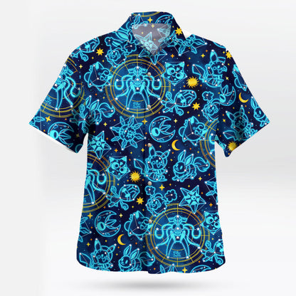 Space Celestial Pokemon Hawaiian Shirt Cosmic Style for Anime Fans
