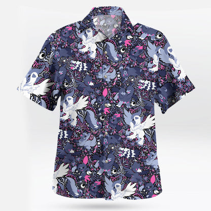 Night Slash Pokemon Hawaiian Shirt Dark Tone Battle Style