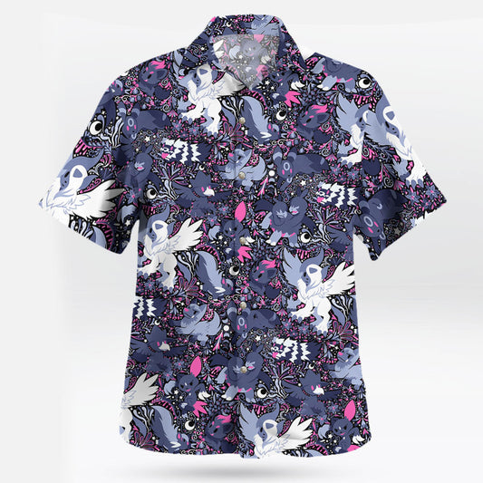 Night Slash Pokemon Hawaiian Shirt Dark Tone Battle Style