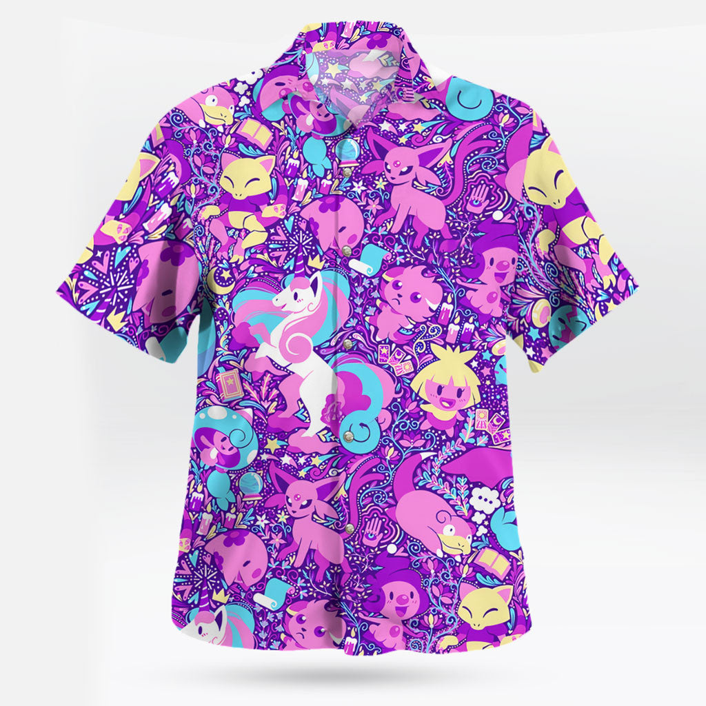 Pink Pokemon Hawaiian Shirt Step Into a Pink Fantasy World