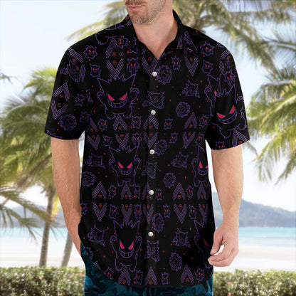 Neon Shadow Tropical Hawaiian Shirt