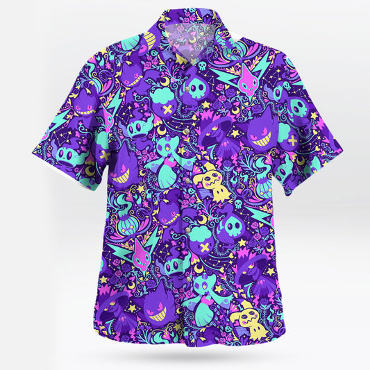 Shadow Ball Pokemon Hawaiian Shirt Ghost Type Vibes for Summer Style