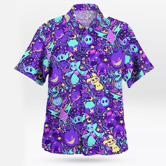 Shadow Ball Pokemon Hawaiian Shirt Ghost Type Vibes for Summer Style