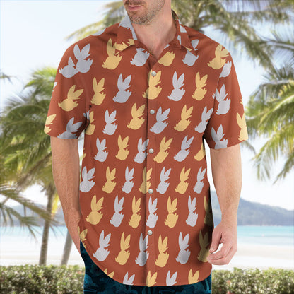 Short Sleeve Bunny Pattern Hawaiian Shirt