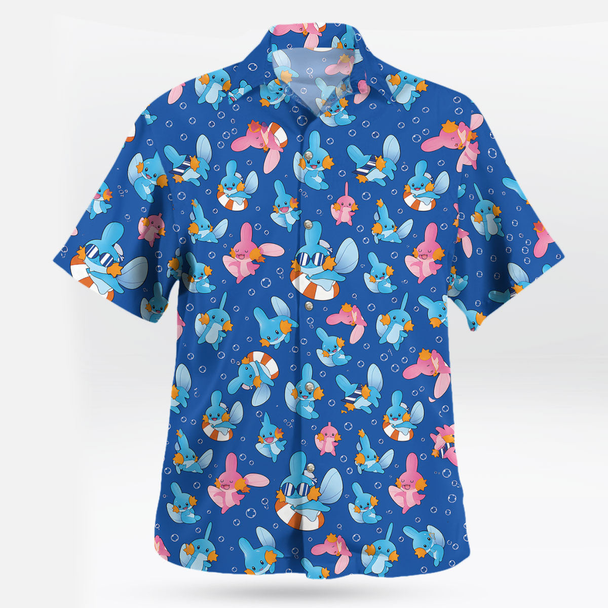 Mudkip and Wooper Summer Splash Pokemon Hawaiian Shirt