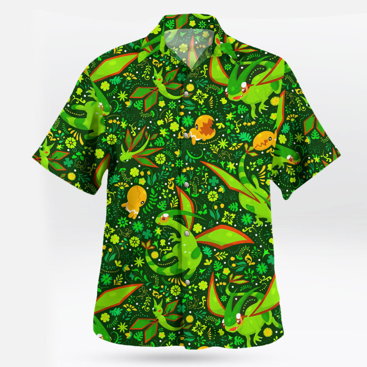 Flygon Torchic Emerald Jungle Pokemon Hawaiian Shirt