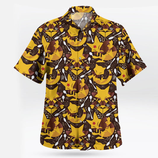 Abra Kadabra Alakazam Pokemon Hawaiian Shirt Retro Art
