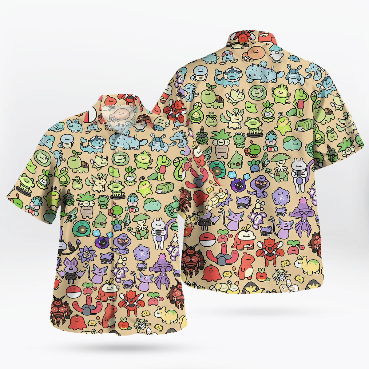 Cute Chibi Cartoon Hawaiian Shirt
