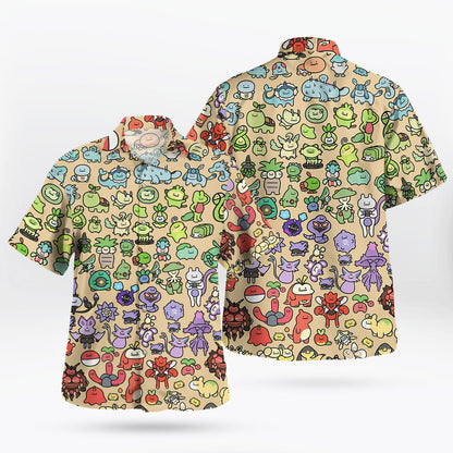 Cute Chibi Cartoon Hawaiian Shirt