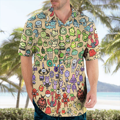 Cute Chibi Cartoon Hawaiian Shirt