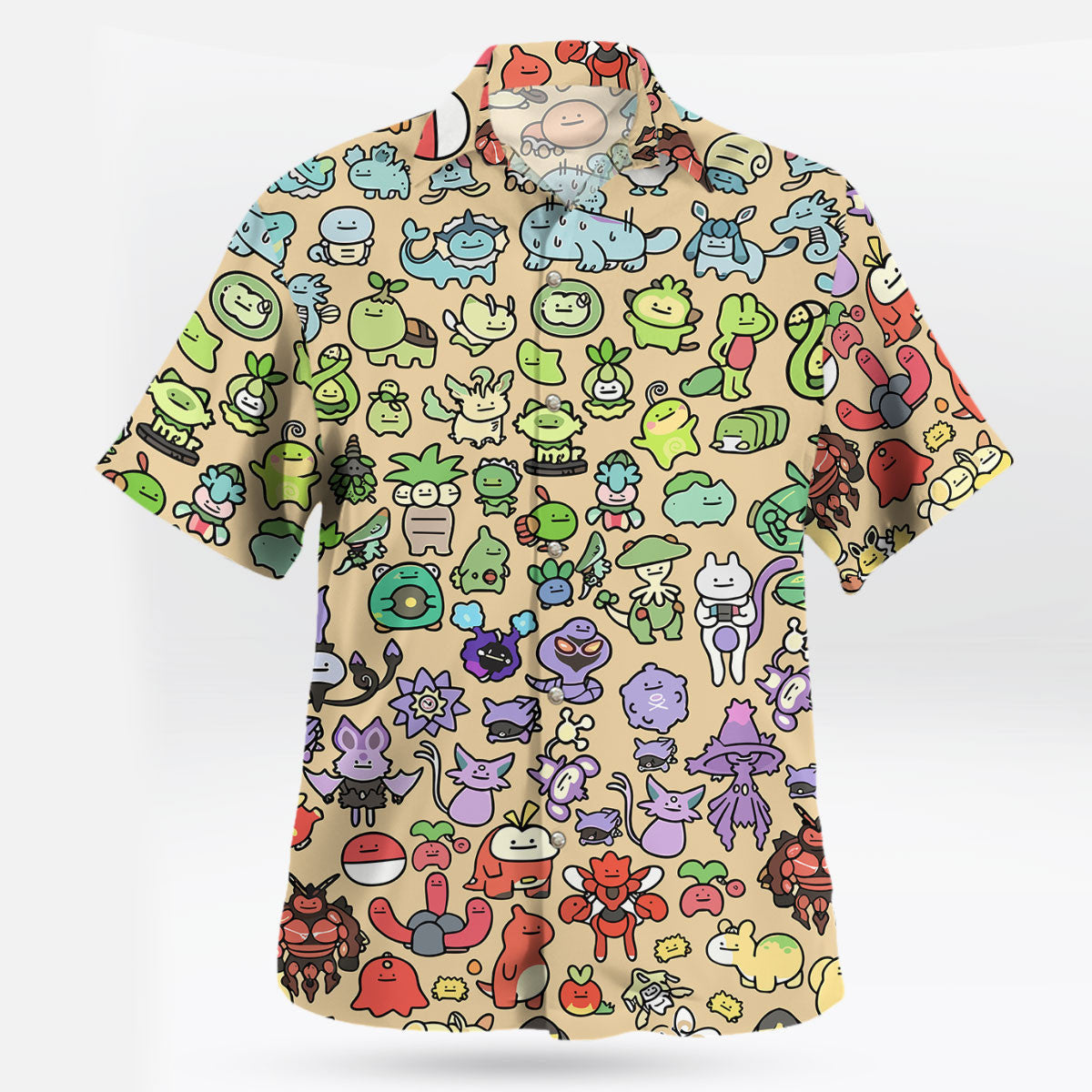 Cute Kanto Pokemon Chibi Hawaiian Shirt Cartoon