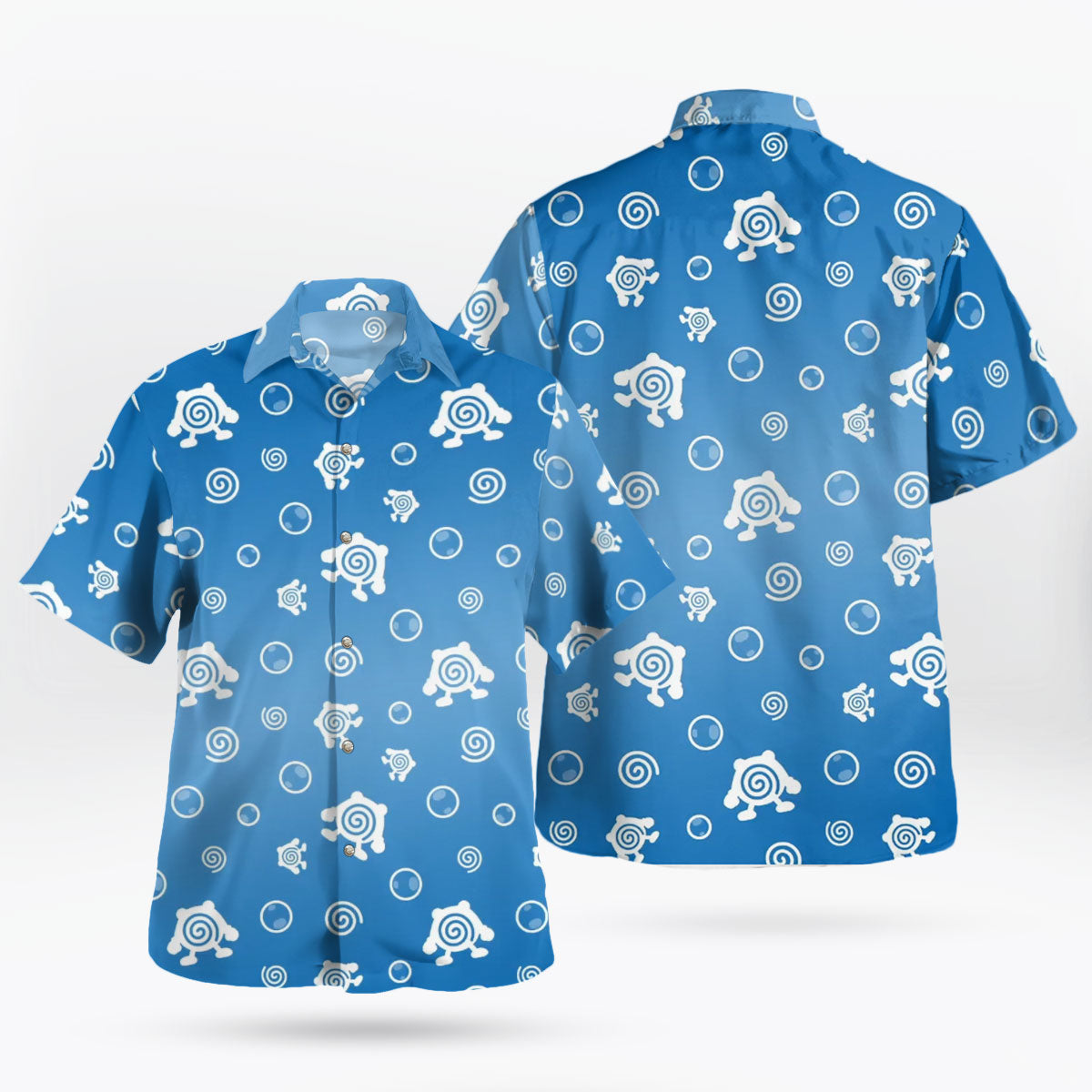 Blue Tropical Spiral Bubble Hawaiian Shirt