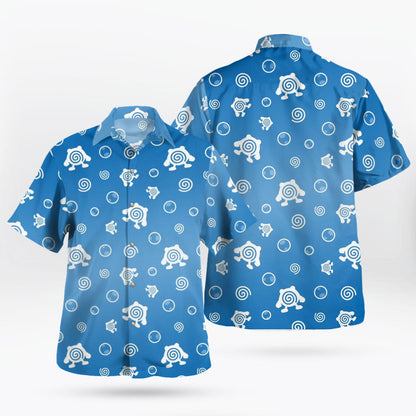 Blue Tropical Spiral Bubble Hawaiian Shirt