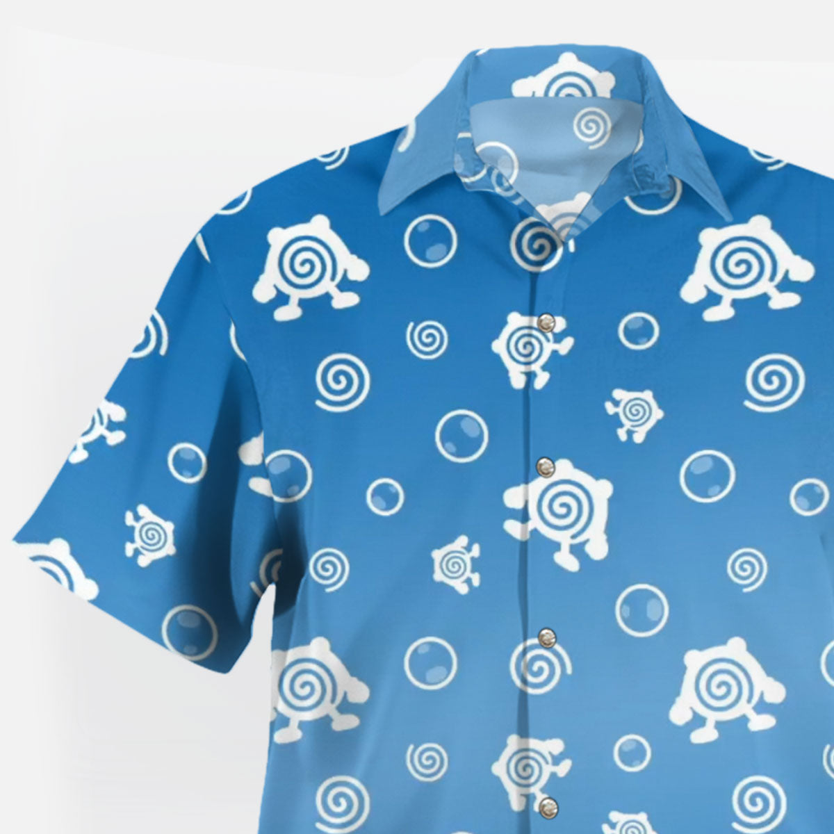 Blue Tropical Spiral Bubble Hawaiian Shirt