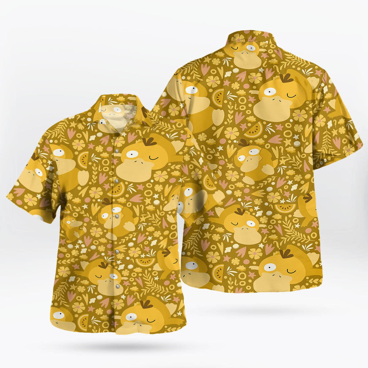 Mustard Yellow Floral Hawaiian Shirt