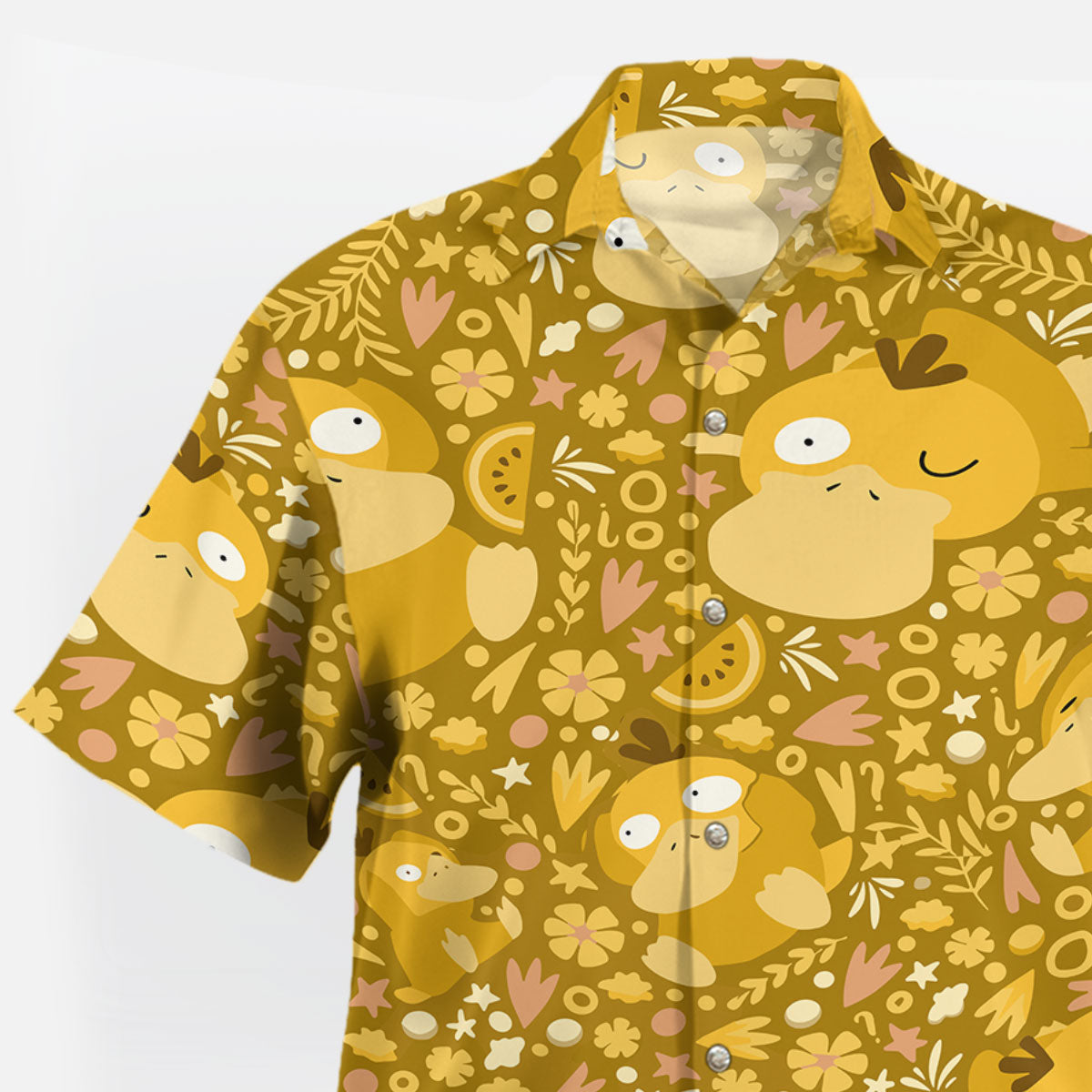 Mustard Yellow Floral Hawaiian Shirt