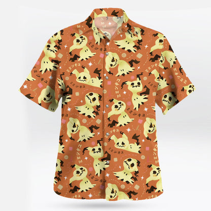 Mimikyu Kawaii Pokemon Hawaiian Shirt Orange Anime Style
