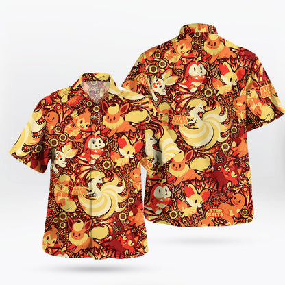 Fire Type Tropical Flame Style Hawaiian Shirt