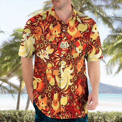 Fire Type Tropical Flame Style Hawaiian Shirt