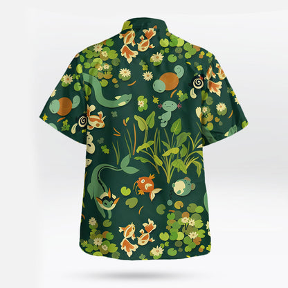 Water Type Short Sleeve Tropical Hawaiian Shirt