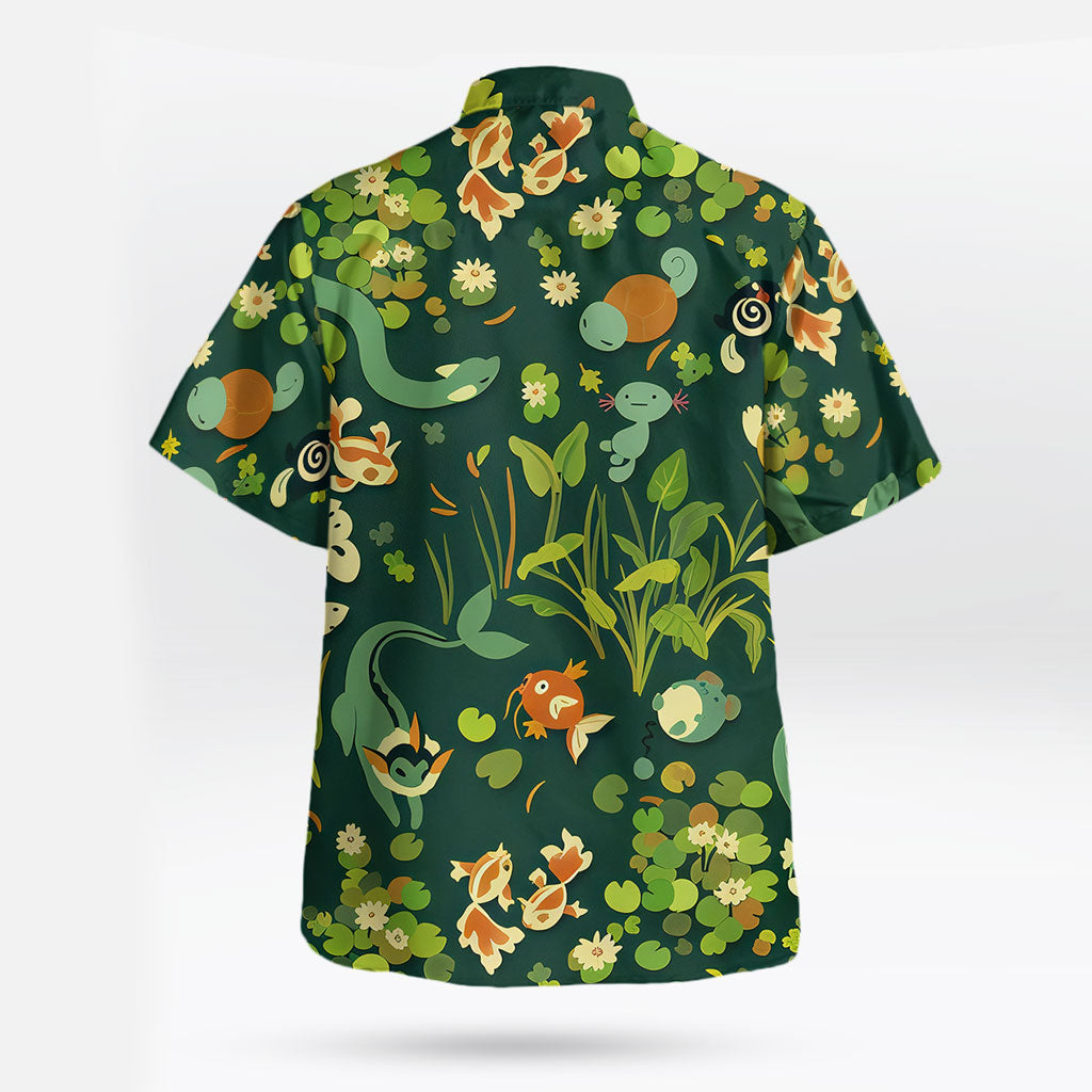 Water Type Short Sleeve Tropical Hawaiian Shirt