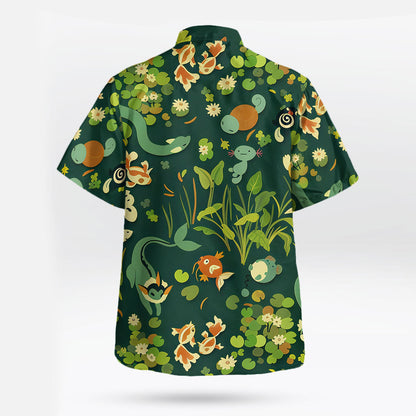 Water Type Short Sleeve Tropical Hawaiian Shirt
