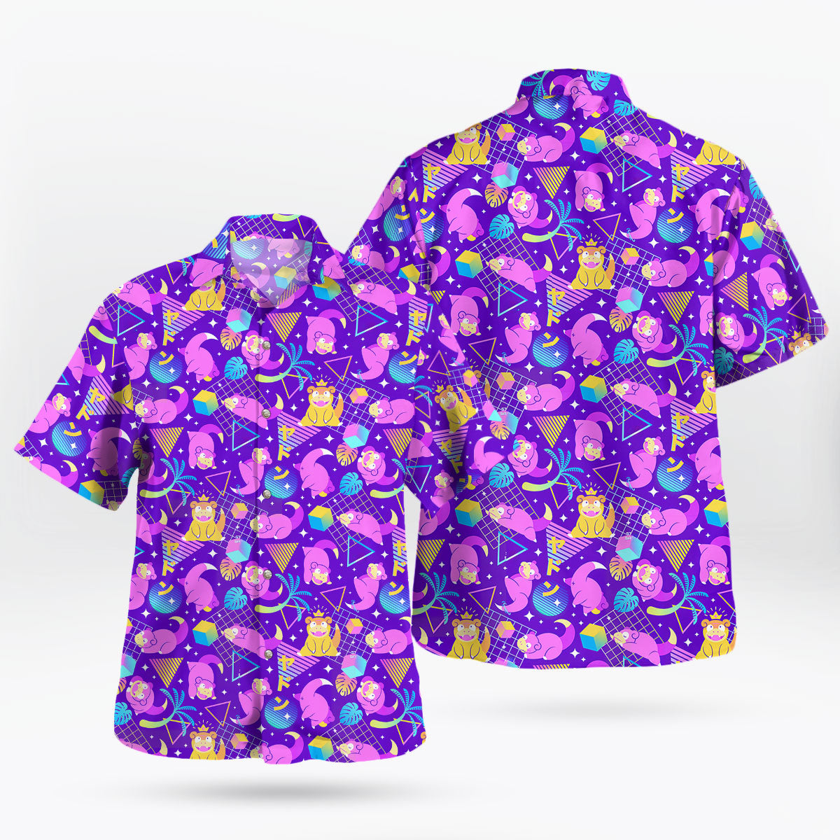Purple Vaporwave Tropical Hawaiian Shirt