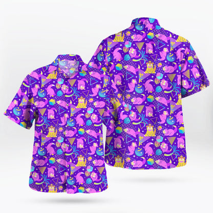 Purple Vaporwave Tropical Hawaiian Shirt