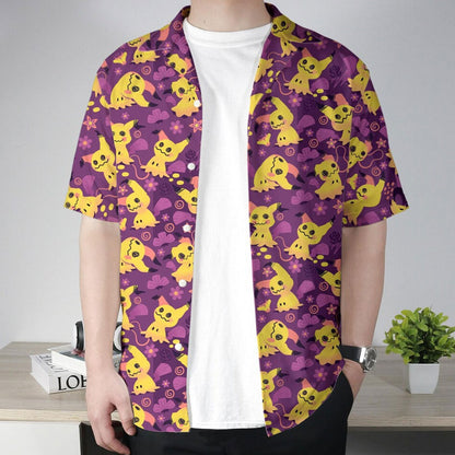 Purple Ghost Pattern Hawaiian Shirt