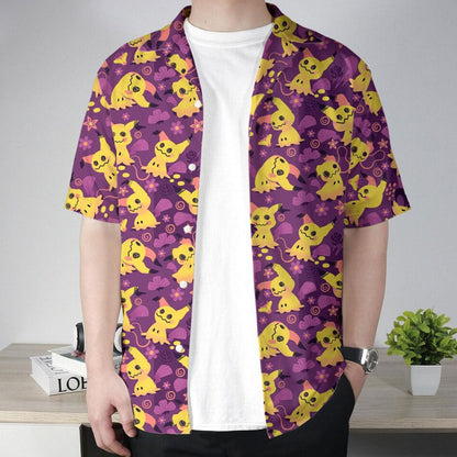 Purple Ghost Pattern Hawaiian Shirt