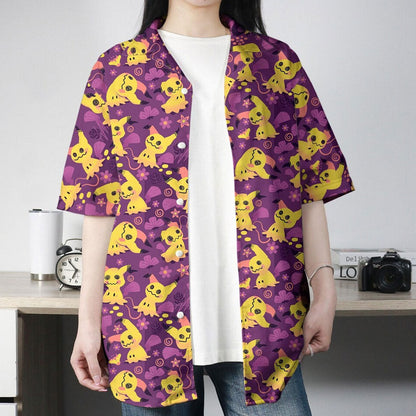 Purple Ghost Pattern Hawaiian Shirt