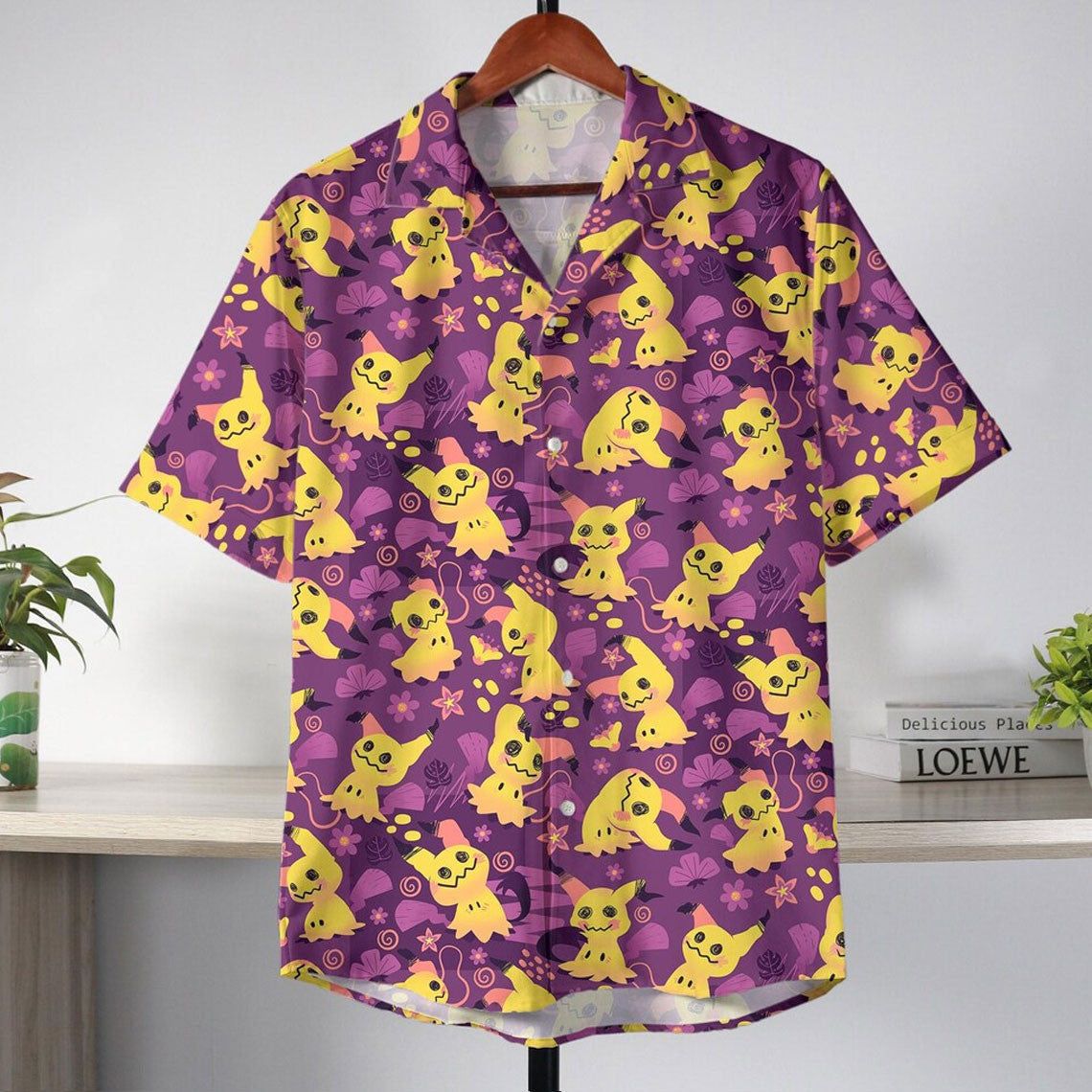 Mimikyu Purple Pattern Pokemon Hawaiian Shirt
