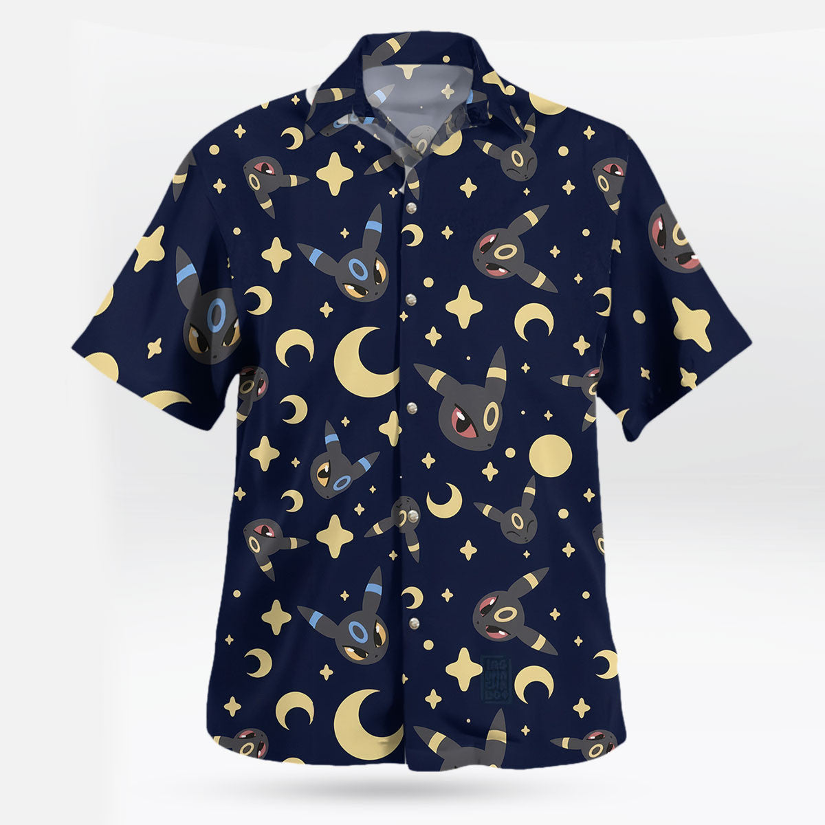 Umbreon Pokemon Hawaiian Shirt Black Aloha Vibes Button-Up
