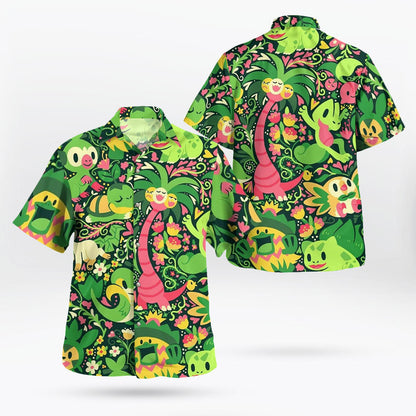 Green Grass Type Pattern Hawaiian Shirt For Men And Women