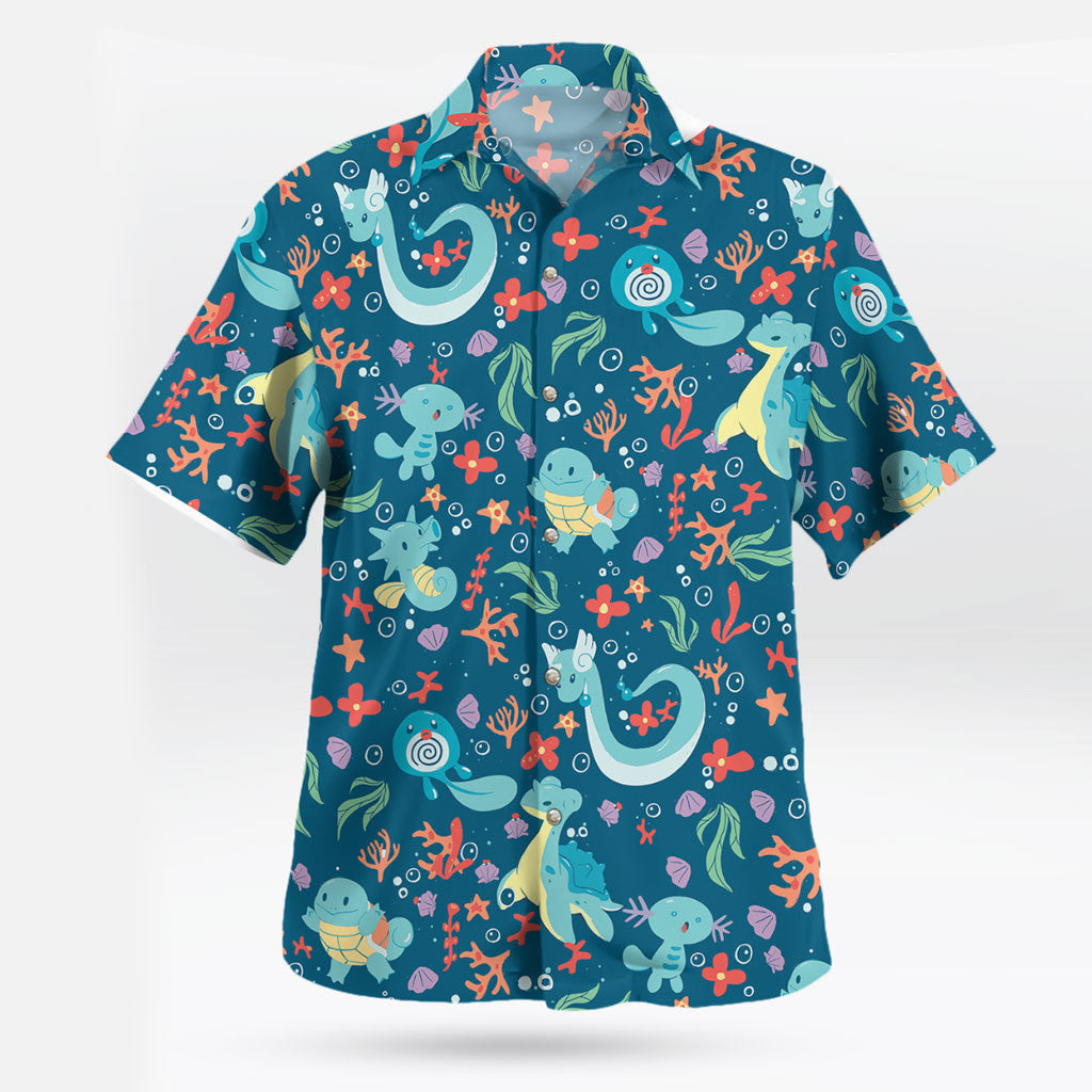 Water Type Pokemon Hawaiian Shirt Tropical Ocean Style