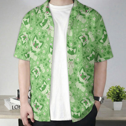 Green Cute Pattern Hawaiian Shirt