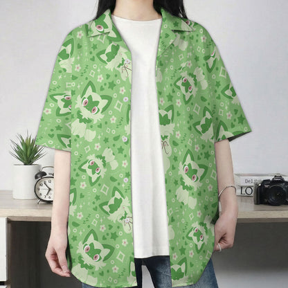 Green Cute Pattern Hawaiian Shirt
