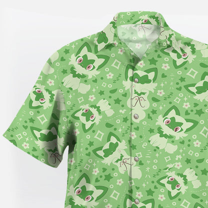 Green Cute Pattern Hawaiian Shirt
