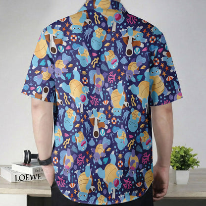 Blue Ocean Pattern Hawaiian Shirt