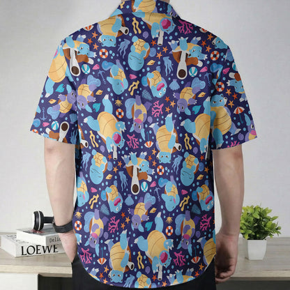 Blue Ocean Pattern Hawaiian Shirt